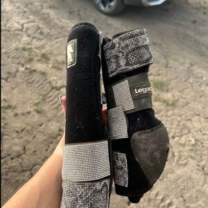 Black Legacy 2 Horse Boots with Snake Skin and Silver Bling